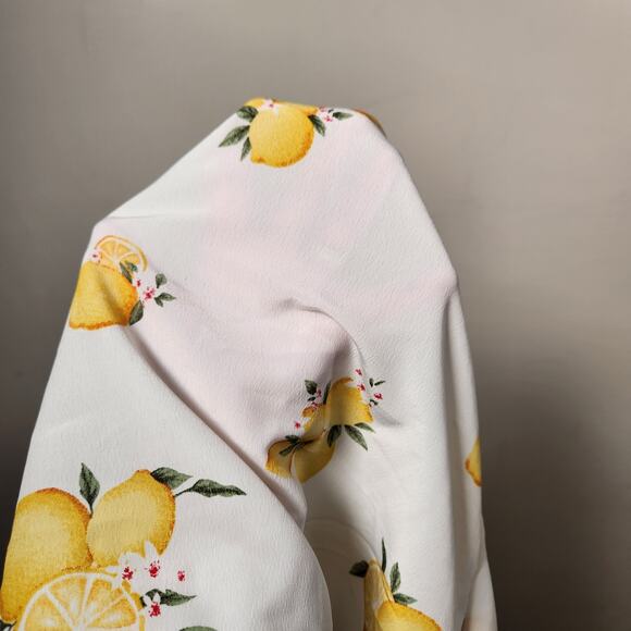 HAUTE FOX Vtg Halter Top Blouse Camisole Women 1X White Yellow Lemons Semi Sheer - Picture 8 of 12